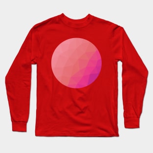 Coral Pink Abstract Geometric Circle Design Long Sleeve T-Shirt